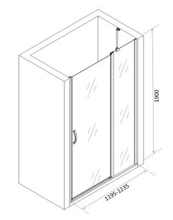 Душевая дверь Am.pm Move W81S-D120-000CT 120x190